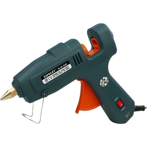 Pistolet à colle thermofusible, pistolet à colle thermofusible à double température 60W-100W, préchauffage rapide en 3 minutes, convient pour le bricolage, l'artisanat et les travaux de réparation. (1/2)