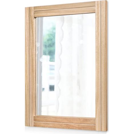 Miroir mural rustique rectangulaire cadre en bois, miroir, ferme, chambre à coucher, salle de bain, miroir décoratif (1/5)