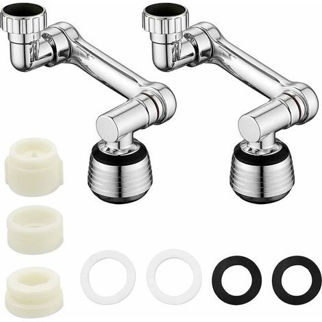 ZIOYA 2 Pieces 1080° Rotating Faucet Aerator Aerator Kitchen Faucet Extension Filter Tap Nozzle 2 Modes Adapter for Faucets with 20/22/24mm Male Thread Diameter (1/5)