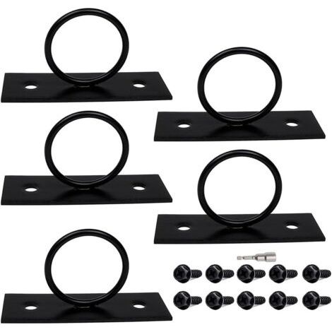 Support de corde en acier inoxydable 304 noir – 5,1 cm de long pour support d'anneau pour extérieur pour accessoires, terrasse, marina et jardin (1/5)