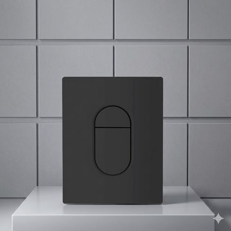 GROHE Arena Cosmopolitan Spülkasten – Mattschwarz – Zweimengenspülung – 156 x 197 mm – mit Zubehör (1/4)