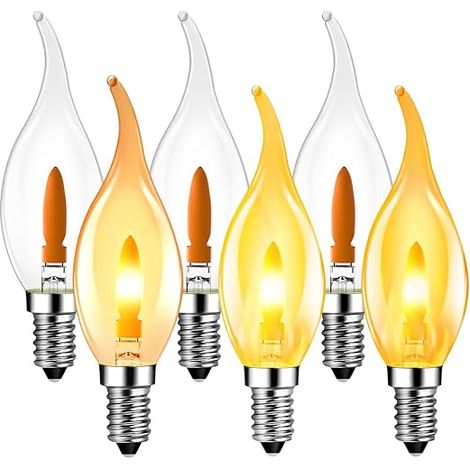 Ampoule LED E14 Filament 1W Ampoule E14 Blanc Chaud Ampoules Flamme Ondulantes Ampoules Dambiance Modélisation Flamme C35 1800K Crépuscule Non-dimmable (1/5)