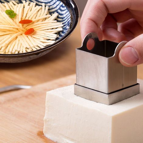 Moule à tofu effiloché pratique en acier inoxydable pour la cuisine, outil de cuisine DIY, couteau à tofu, moule à tofu chrysanthème (1/5)