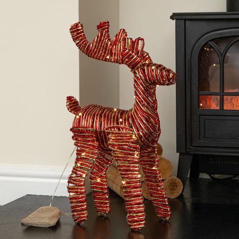 40cm Light Up Christmas Reindeer with 50 Warm White LEDs (1/5)