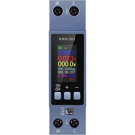 Voltmètre, ampèremètre, wattmètre, compteur d'énergie à montage sur rail DIN (1/5)