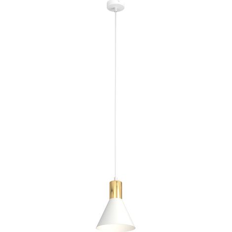 Lampada a sospensione Rosa in acciaio bianco e oro