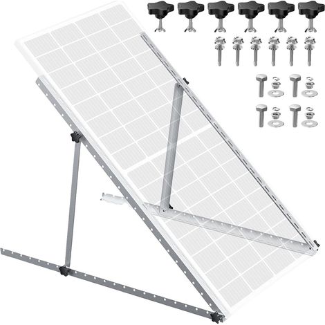 Soporte para panel solar, inclinación ajustable, soporte robusto, juego de 45 piezas. (1/2)