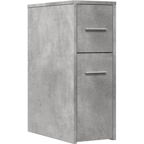 Maison Exclusive - Armadietto da Bagno Stretto con Ruote Grigio Cemento Truciolato