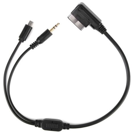 QORVA-Câble de connecteur de 3,5 mm, charge AUX, 12 cm, convient pour l'interface Benz S SL CLS classe AMI MMI (1/4)