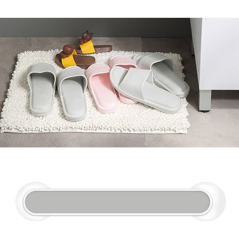 Saugnapfhaken für Flip-Flops, schmal, kein Bohren oder Nägel erforderlich, Ablage für Hausschuhe und Handtücher, kurz, grau (1/5)