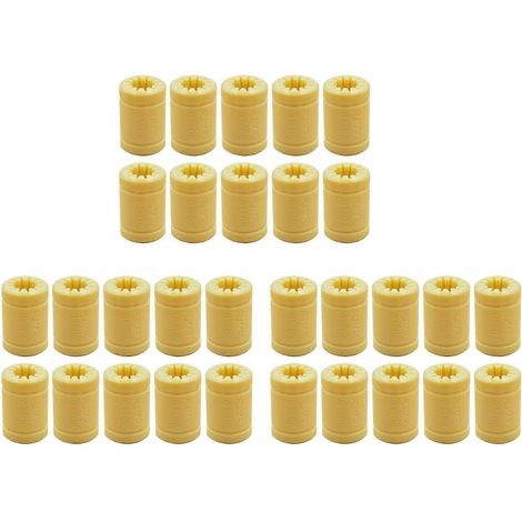 30 LM8UU 3D-Drucker-Vollpolymerlager 8 mm Wellen für Mendel 3D-Druckerteile()