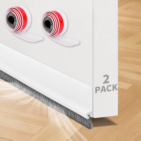 Door Bottom Brush 2 x 100 cm, Width 2 cm, Self-Adhesive Draught Excluder (1/5)