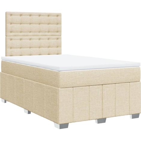 Giroletto a Molle con Materasso Crema 120x190 cm in Tessuto vidaXL (1/5)