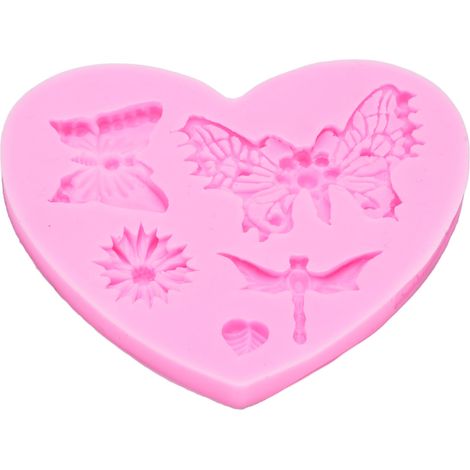 Silikon-Fondantform mit Libellen-, Blumen- und Blattmuster, antihaftbeschichtet, wiederverwendbare Silikon-Backform zur Kuchendekoration (1/5)