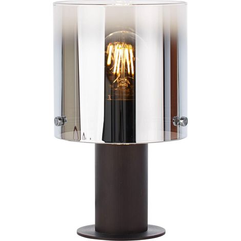 Beth, Tischleuchte 60W, Glas/Metall, rauchglas