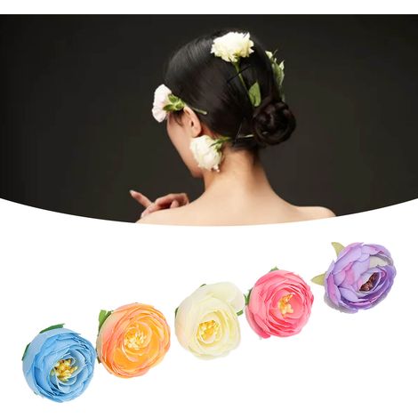 Corsage à faire soi-même, coffret cadeau de fleurs de camélia, accessoires pour chapeau, fleurs en soie, fleurs artificielles, boutons de camélia faits main avec feuilles (1/5)