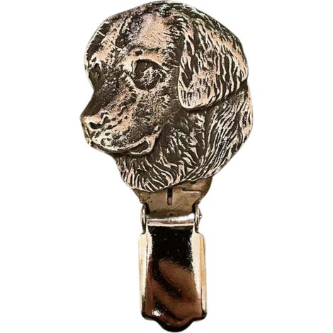 Golden Retriever - Brosche mit Clip, Startnummernhalter, versilbertes Abzeichen für Hundeausstellungen von Art-Dog