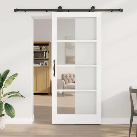 Porte coulissante ORKDAL Blanc et Noir 93 x 211 cm (1/5)