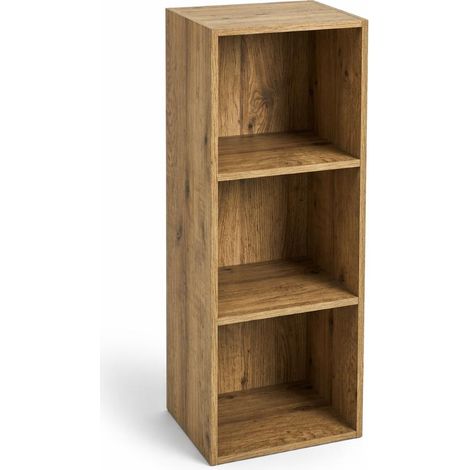 Libreria Scaffale Modulo Aperto 3 Ripiani Portaoggetti 30x24x80H cm Rovere LIB03 30x24x80H cm - 3 Ripiani Rovere Nodato