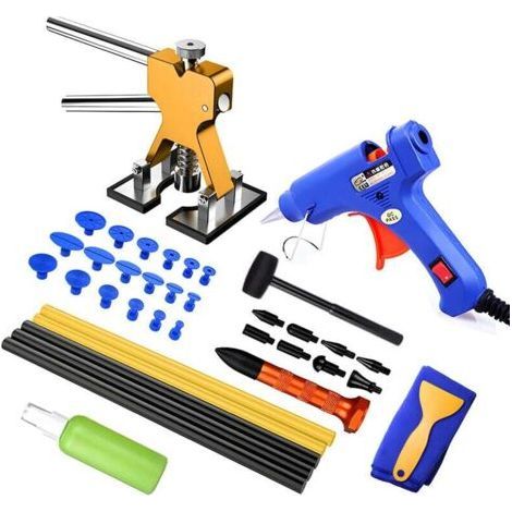 Mechanic's Tool DENUOTOP Dent Removal Kit, Dent Removal Kit, Adjustable Width, Paintless Dent Removal Tool for Auto Body/Motorcycle/Refrigerator (Gold) (1/5)