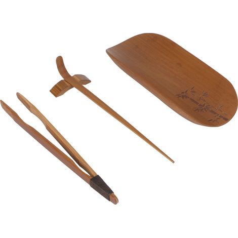 4-teiliges Teelöffel-Set aus Bambus, handgeschnitzt, Teezubehör, Teezeremonie-Werkzeuge (Bambusmuster) (1/5)