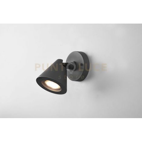KAVERI APPLIQUE DA ESTERNO CONO FUSIONE ALLUMINIO ANTRACITE H. 11CM IP44 1 LUCE ATTACCO GU10