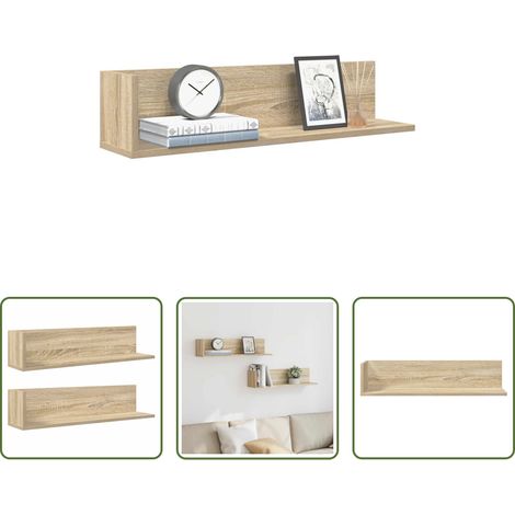 Holzregal -  Wandregale 2 Stk. Sonoma-Eiche 75x16,5x16,5 cm Holzwerkstoff (1/5)