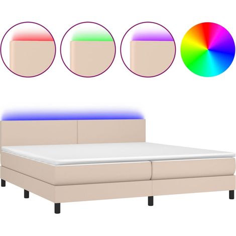Maison Exclusive - Sommier à lattes de lit avec matelas LED Cappuccino 200x200 cm (1/5)