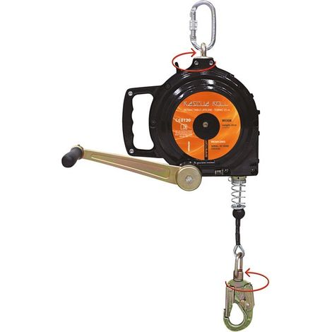 Retráctil de cable SAFETOP con manivela Rescue roll                 Enrollador 25m