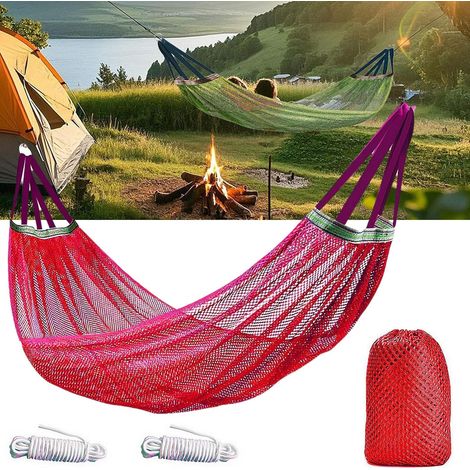 Filiyano-Hamac de camping portable et léger avec sangles pour arbres - Hamac en nylon 260 x 130 cm, supporte jusqu'à 200 kg, idéal pour la randonnée (1/5)