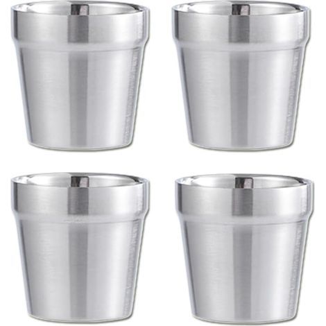 4-piece set of high-quality, 300ml stainless steel tumblers, unbreakable and stackable for drinks (1/5)
