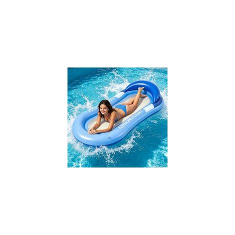 4-in-1 aufblasbare Schwimmmatte für Erwachsene, tragbare aufblasbare Wasserhängematte, aufblasbarer Schwimmstuhl, ideal für Partys, Sommer, Strand, Seen und Wasseraktivitäten (Blau) (1/5)