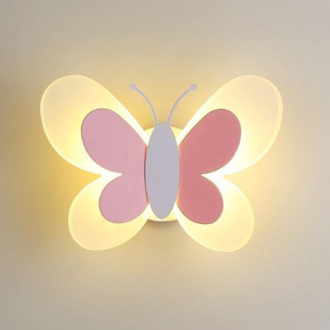 Applique Murale LED 16W Lampe Murale Créative Papillon Appliques Moderne Lumière Chaude Acrylique Veilleuse Chevet pour Chambre Enfant Couloir Escalier (1/5)