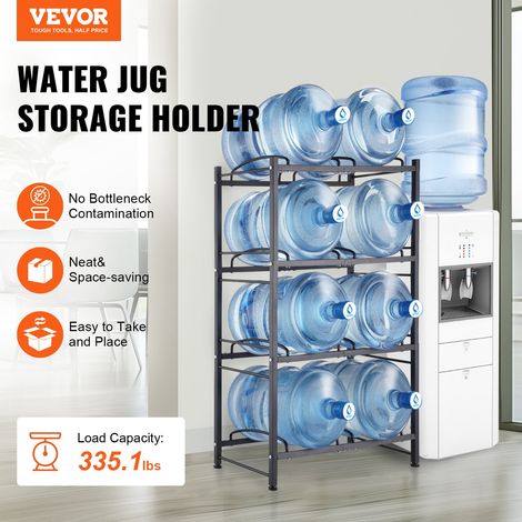 Porte-bouteilles d'eau à 4 niveaux, porte-bouteilles de 5 gallons, porte-bouteilles à double rangée pour 8 bouteilles, porte-boutei… (1/5)