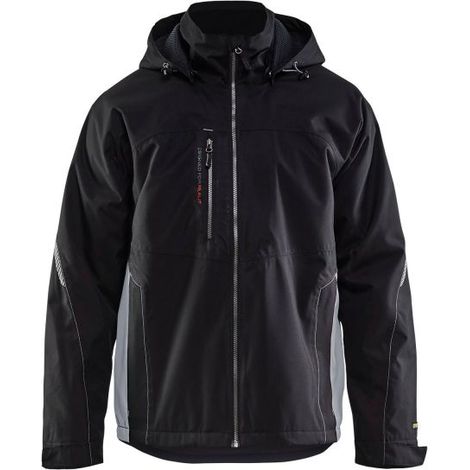 Blaklader – Veste de pluie hardshell – Imperméabilité 10000 mm – Respirabilité 4000 g/m²/24h – Capuche amovible – Poches fonctionnelles (1/5)