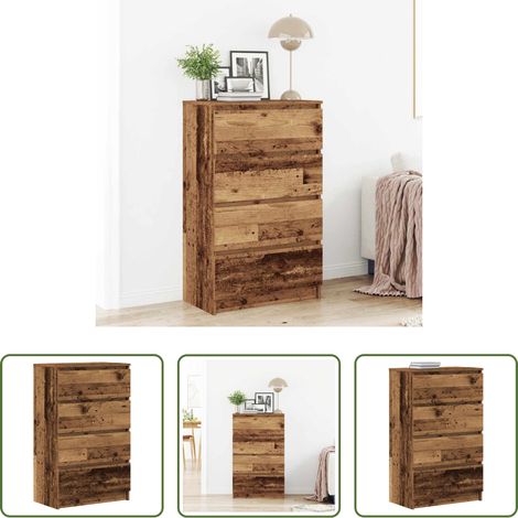 Holzwerkstoff - Sideboard Altholz-Optik 60x35x98,5 cm Holzwerkstoff (1/5)