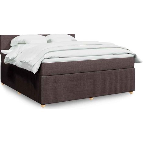 vidaXL Sommier à lattes de lit avec matelas Marron foncé 180x200 cm (1/5)