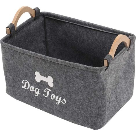 Boîte de Rangement pour Jouets pour Animaux de Compagnie en Feutre,très appropriée pour Ranger des Jouets,des Accessoires et des Fournitures pour Animaux de Compagnie--L
