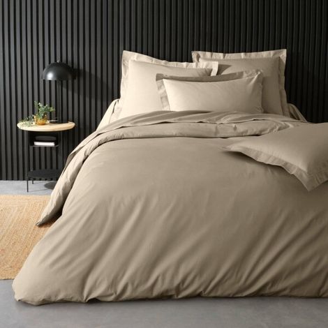 Housse de couette Percale Unie – Parure de Lit Luxe et Confort - 240x220cm - Sable (1/5)