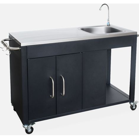 Módulo de cocina exterior de acero con fregadero (1/5)