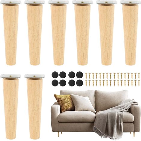 Ensemble de 8 pieds table en bois pour meubles (1/5)