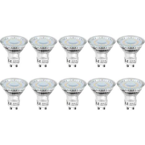Ampoules LED GU10, 4W, Equivaut à 50W Ampoule Halogène, PAR16 350lm, Blanc Chaud 2700K, 120° Larges Faisceaux, Lot de 10 (1/4)