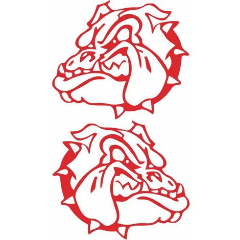 Adesivi Stickers Bulldog Rosso 14 x 16 cm (1/3)