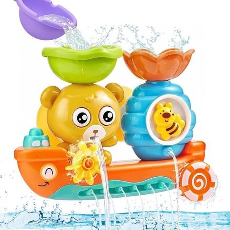 Jouet de Bain Ours et Abeille - Plastique Non Toxique avec Ventouses - Idéal pour Enfants (1/5)