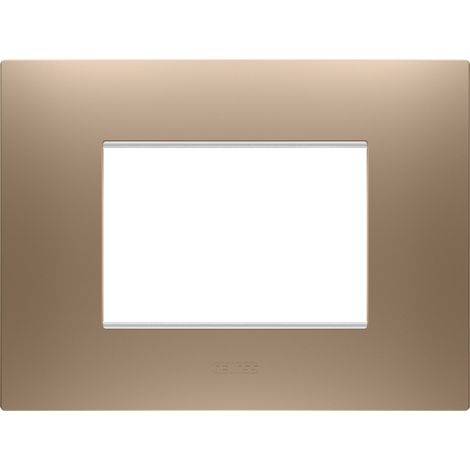 PLAQUE EGO RECTANGULAIRE 3P CUIVRE DOUX GEWISS GW16003CS