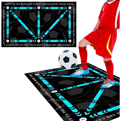 Tapis d'entraînement de football, 60 x 90 cm, vert, antidérapant et silencieux, idéal pour les dribbles et l'apprentissage des appuis chez les enfants. (1/5)