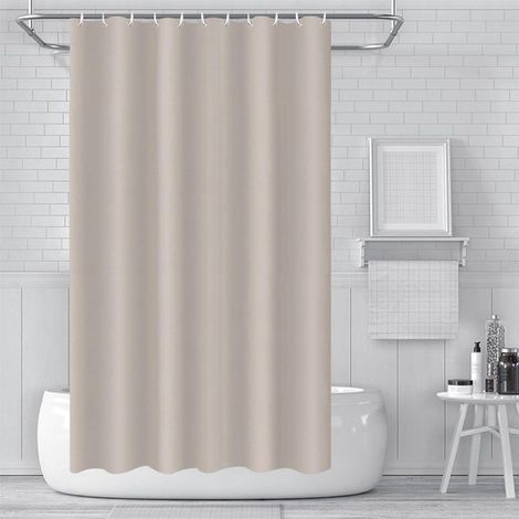 Rideau Douche Anti Moisissure Imperméable 180x180cm Beige, Avec 12 Crochets Lavable Ourlet Lesté Étanche,Antibactérien Séchage Rapide,Rideau Baignoire pour Salle de Bain, pour Baignoire