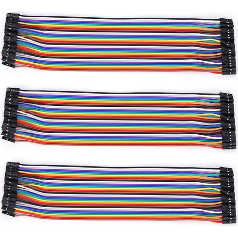 10 pièces câbles jumper femelle-femelle 2,54 mm 20 cm composants électroniques fil plastique (1/5)