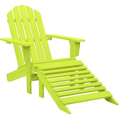 vidaXL Silla jardín Adirondack con otomana madera maciza abeto verde (1/5)