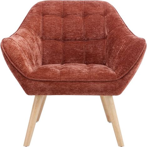 Fauteuil en tissu texturé terracotta CASERTA (1/4)